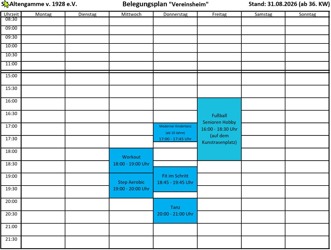 2026 09 04 Belegungsplan Vereinsheim
